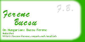 ferenc bucsu business card